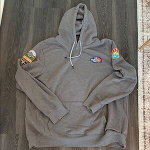 The North Face Charcoal Hoodie with Patches